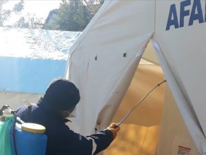 Çadır Kentler Ve Toplanma Alanları Dezenfekte Ediliyor