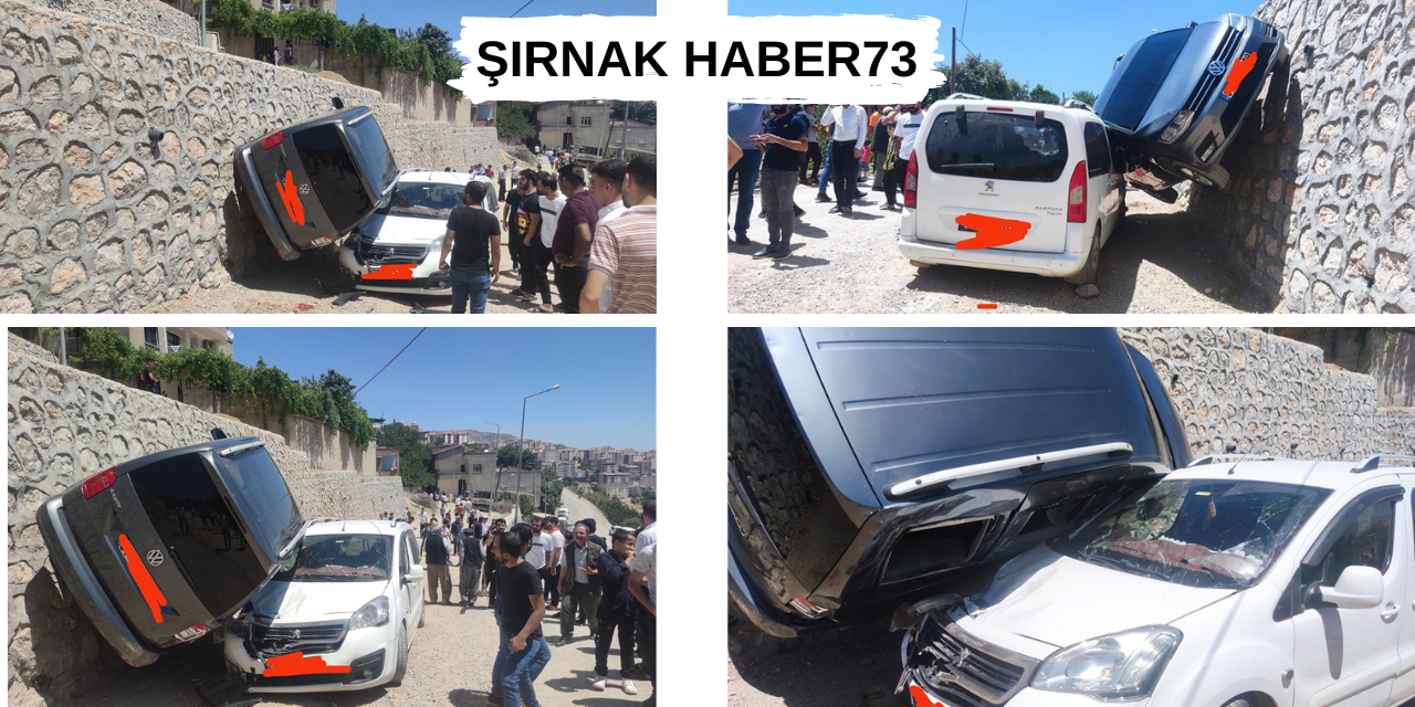 Şırnak'ta Park Halindeki Araç, Park Halindeki Bir Başka Aracın Üstüne Düştü