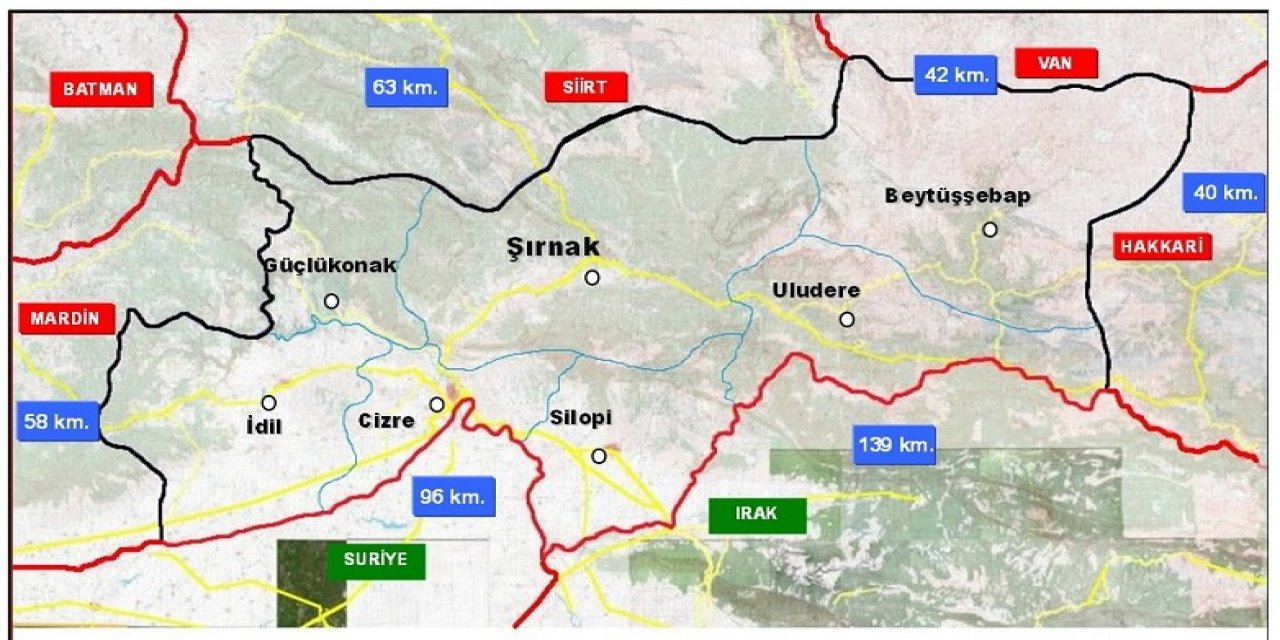 Şırnak Yüzölçümünün % 95’i, Nüfusunun % 39’u Jandarma Sorumluluğunda