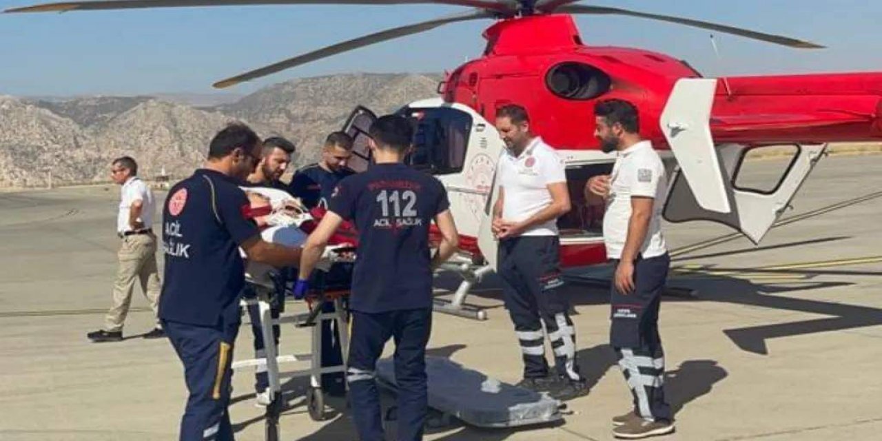 60 yaşındaki hasta ambulans helikopter ile sevk edildi