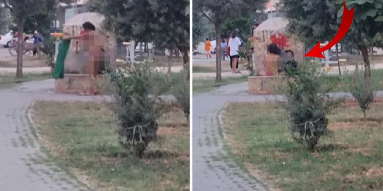 Adana'da Madde Bağımlısı Kadın Herkesin Gözü Önünde Banyo Yaptı