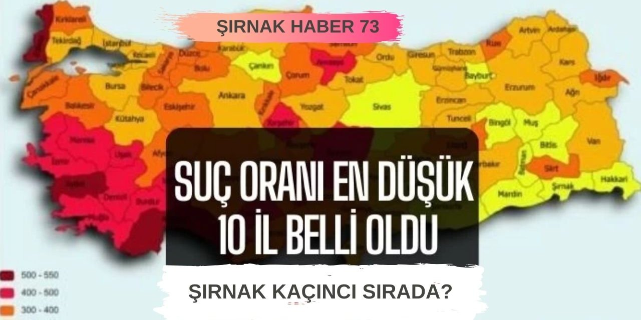 Suç Oranı En Yüksek İller Açıklandı! Bakın Şırnak Kaçıncı Sırada Yer Aldı!