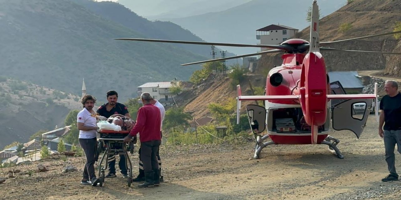 Ambulans Helikopter Ağaçtan Düşen 82 Yaşındaki Adam İçin Havalandı!
