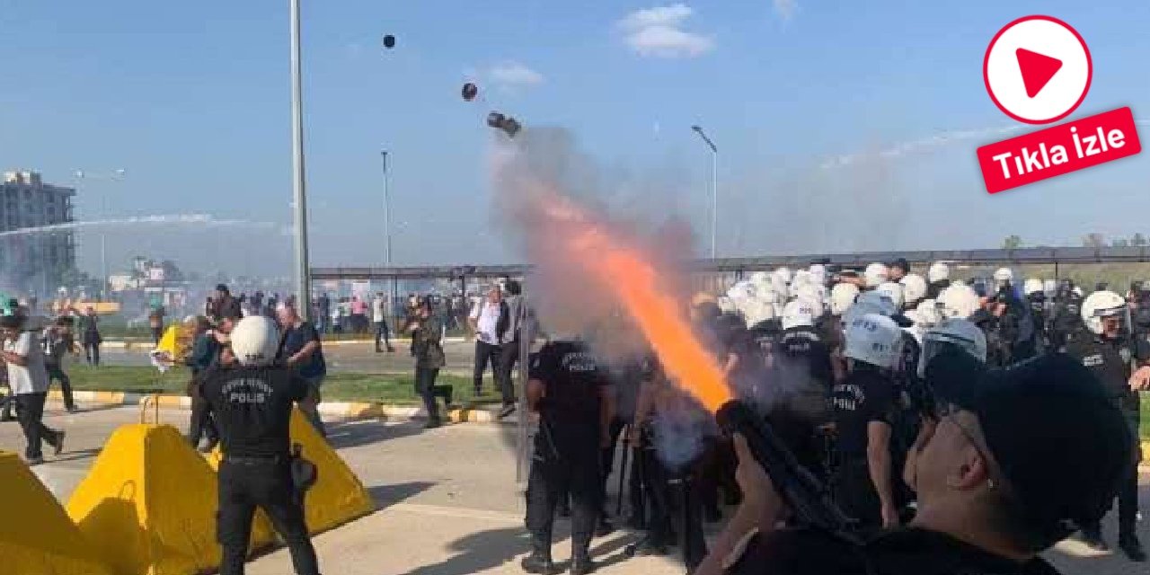 İncirlik Üssüne girmeye çalışanlara polis böyle müdahale etti