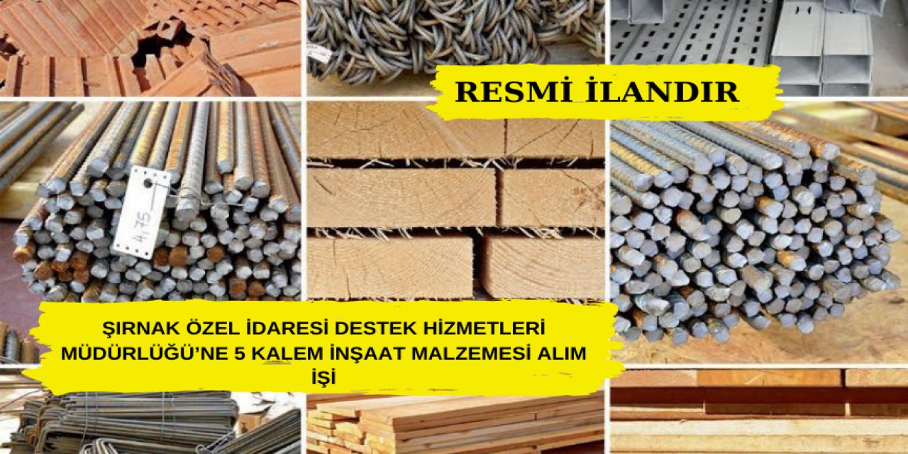 5 Kalem İnşaat Malzemesi alım işi