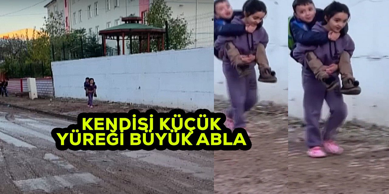 Batman’da çamur nedeniyle kardeşini sırtında okula götüren çocuk sosyal medyada viral oldu