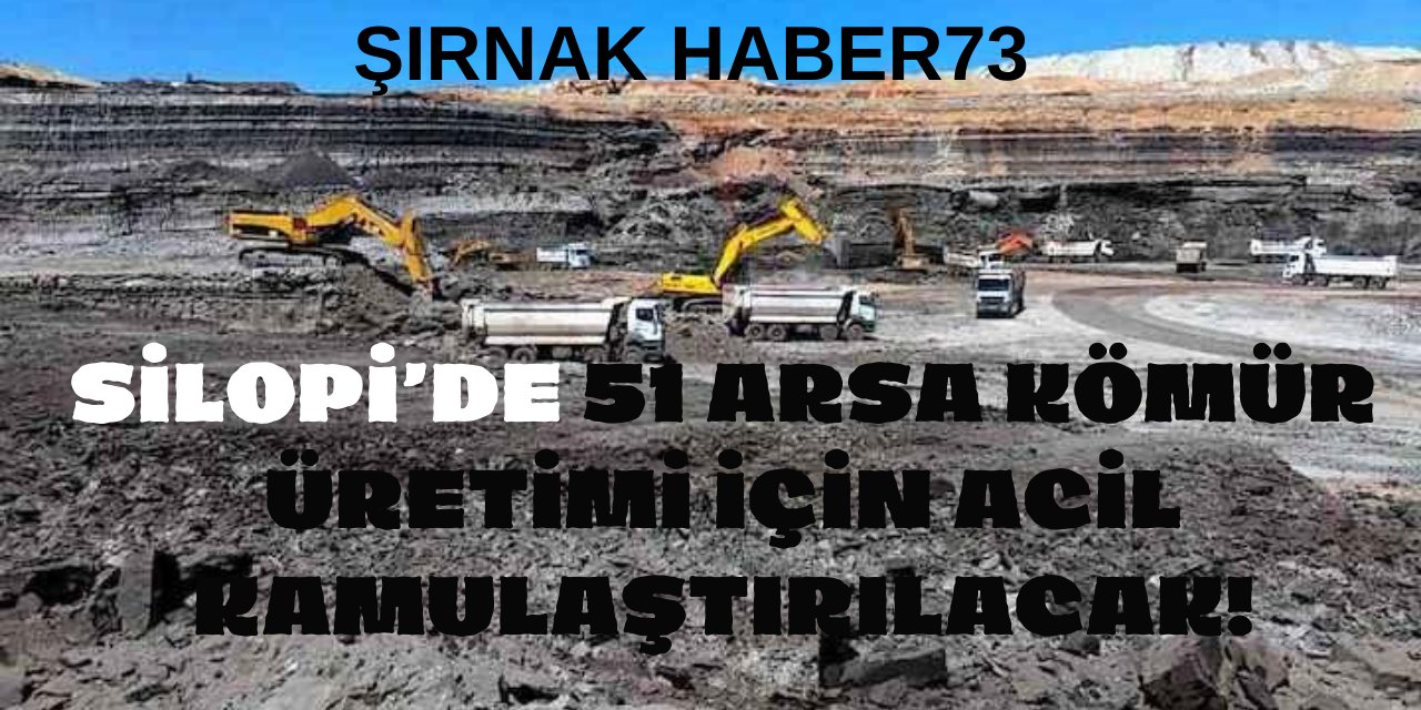 Türkiye Kömür İşletmeleri Kurumu Şırnak'ta 51 Arazide Acil Kamulaştırma Yapacak!