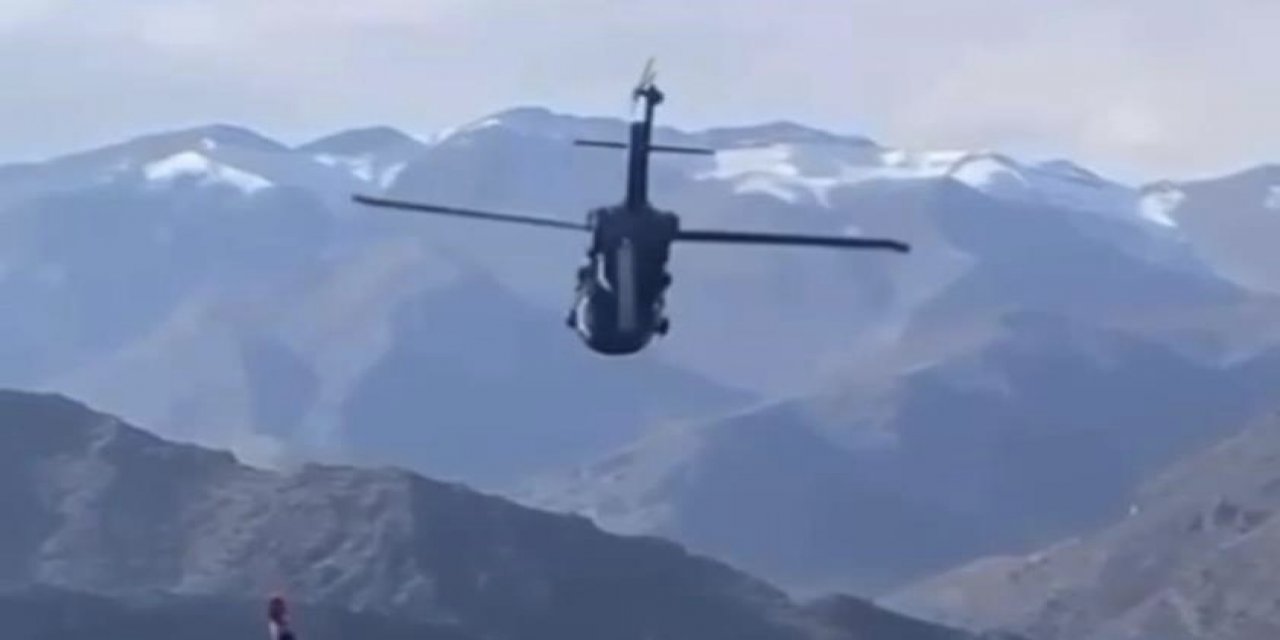 Şırnak’ta pilot askeri helikopterle şov yaptı