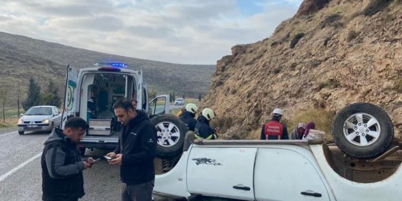 Mardin'de otomobil takla attı: 3 yaralı