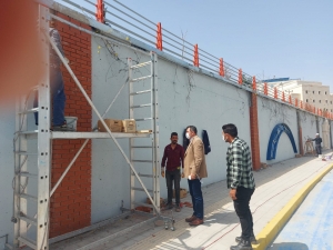Mardin'de kavşak ve istinat duvarları süsleniyor