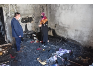 Bağlar Belediye Başkanı Beyoğlu'ndan evi yanan aileye destek sözü