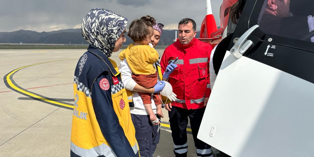 2 Yaşındaki Kumsal Ambulans Helikopter İle Elazığ’a Sevk Edildi