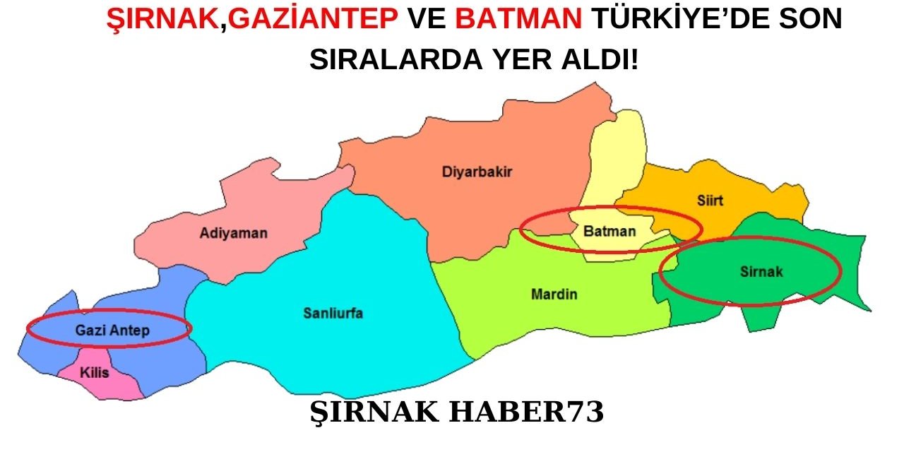 Kara Rapor Açıklandı: Şırnak, Gaziantep ve Batman 81 İl İçerisinde Son Sıralarda Yer Aldı