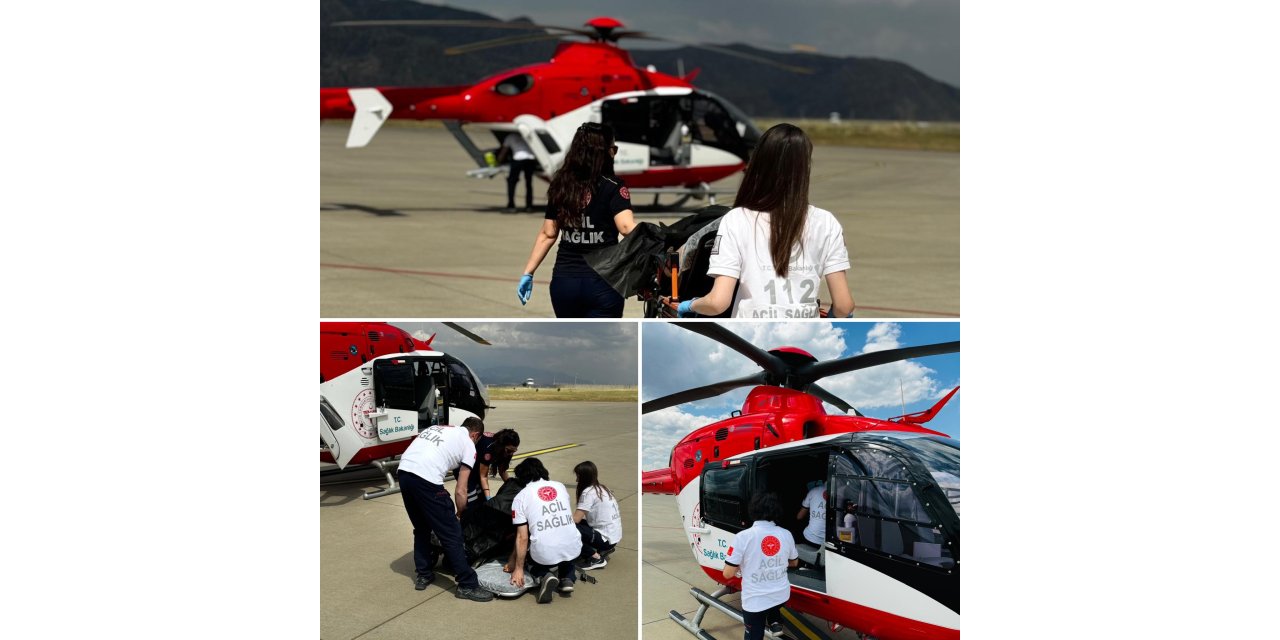 78 Yaşındaki Hasta Ambulans Helikopter İle Sevk Edildi