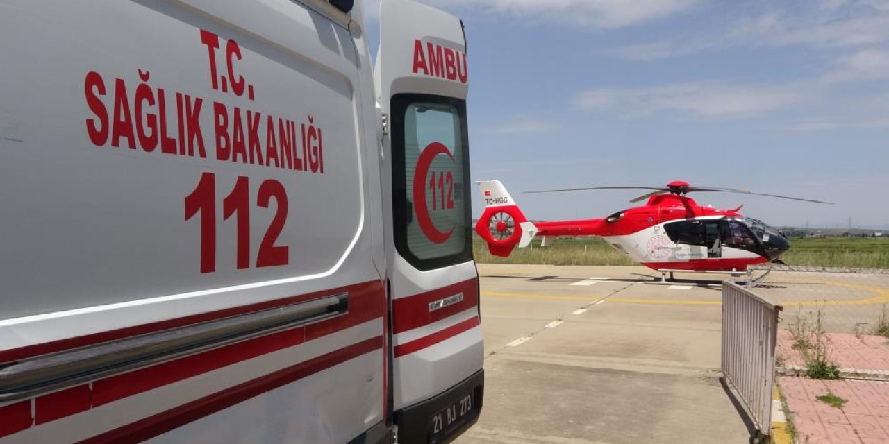 Diyarbakır’da ambulans helikopter, kaynar süt kazanına düşen çocuk için havalandı