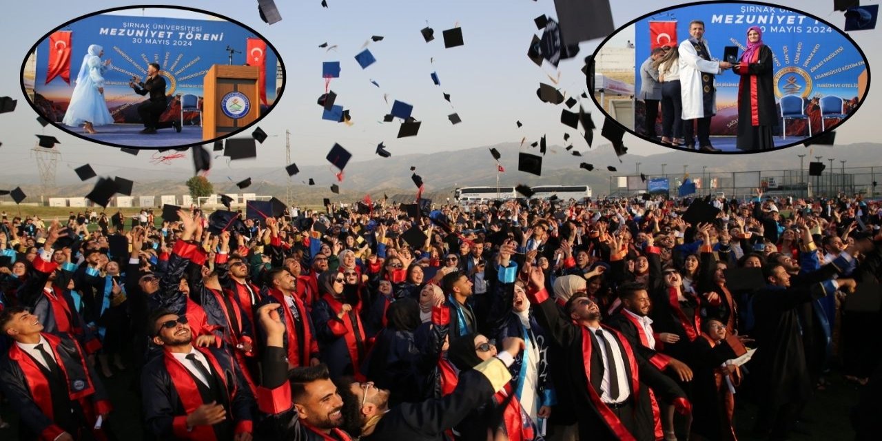 Şırnak Üniversitesi'nde Mezuniyet Töreni Düzenlendi: Evlilik Teklifi Kutlamalara Damga Vurdu