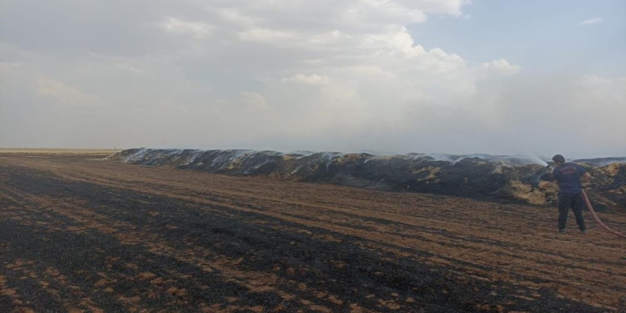 Mardin'de bir saatte 300 ton saman kül oldu