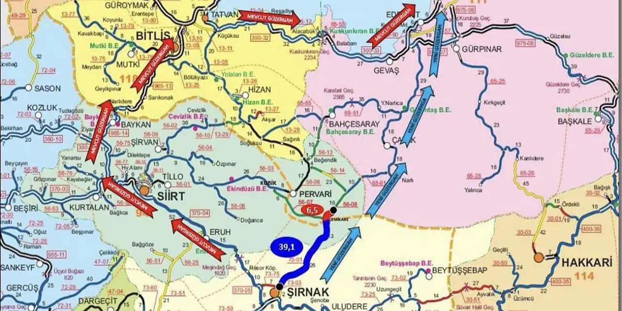 Şırnak Van Yolu ve Şırnak Kuzey Çevre Yolunun İhalesi Yarın Yapılıyor