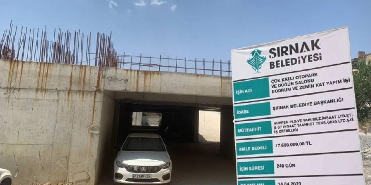 Şırnak Belediyesinden Çok Katlı Otopark açıklaması