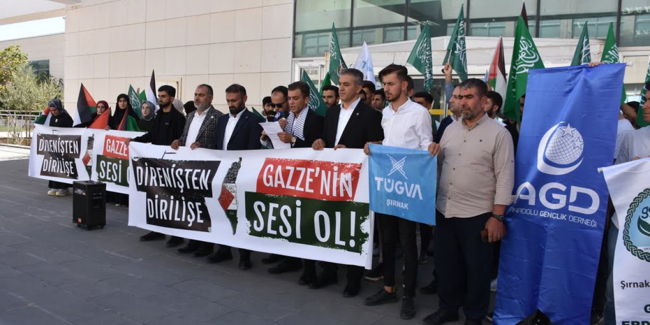 Şırnak'ta üniversite öğrencileri İsrail'in saldırılarını protesto etti