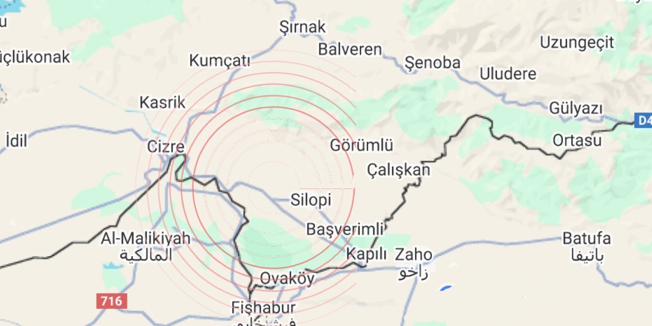 Şırnak’ın ilçesinde deprem meydana geldi