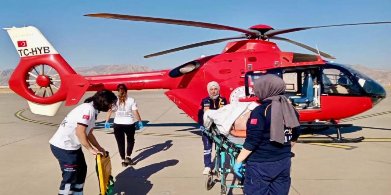 Şırnak’ta tedavisi süren hasta helikopter ile sevk edildi