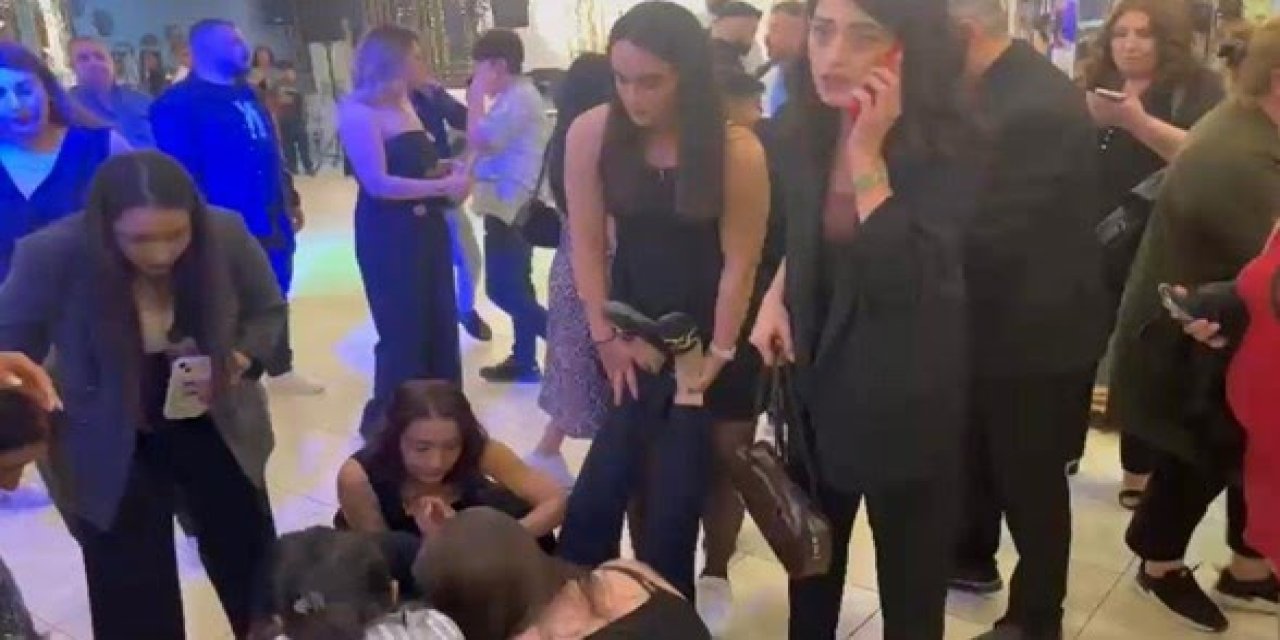 Elazığ'da düğün salonunda depreme yakalanan kadın bayıldı