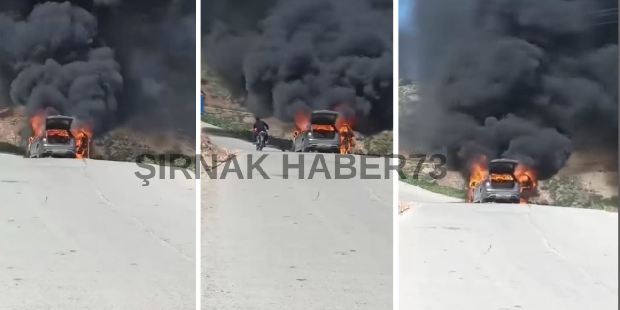 Şırnak'ta Bir Araç Alev Alev Yandı!