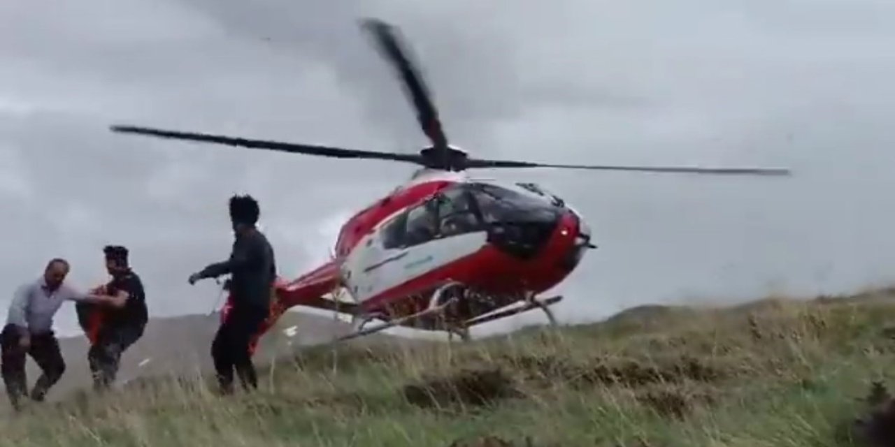 Van’da dağda mahsur kalan kişi için helikopter sevk edildi