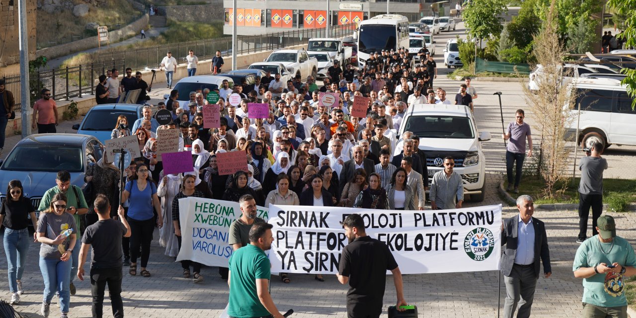 Şırnaklılar Ağaç Kesimlerine Karşı Yürüdü
