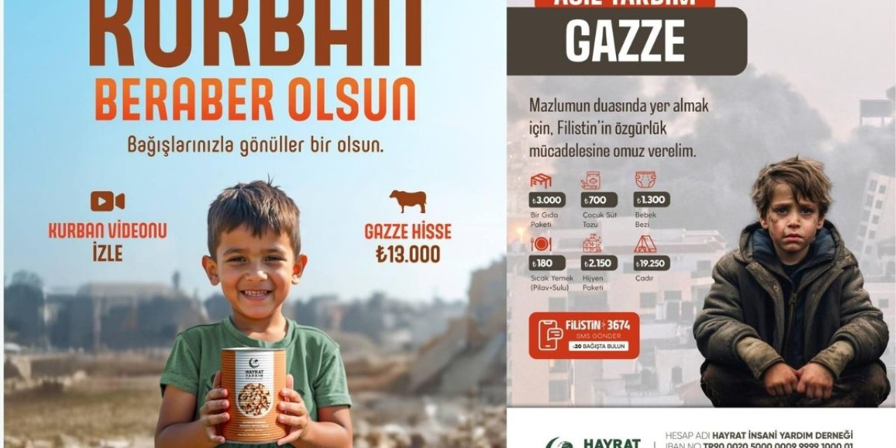 Hayrat İnsani Yardım Şırnak'tan Gazze ve Afrika'ya Kurban Köprüsü