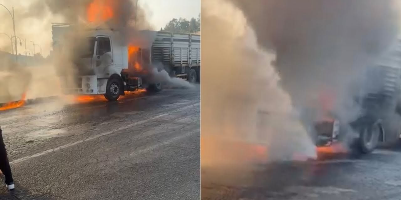 Şırnak’ta seyir halindeki tırda yangın çıktı