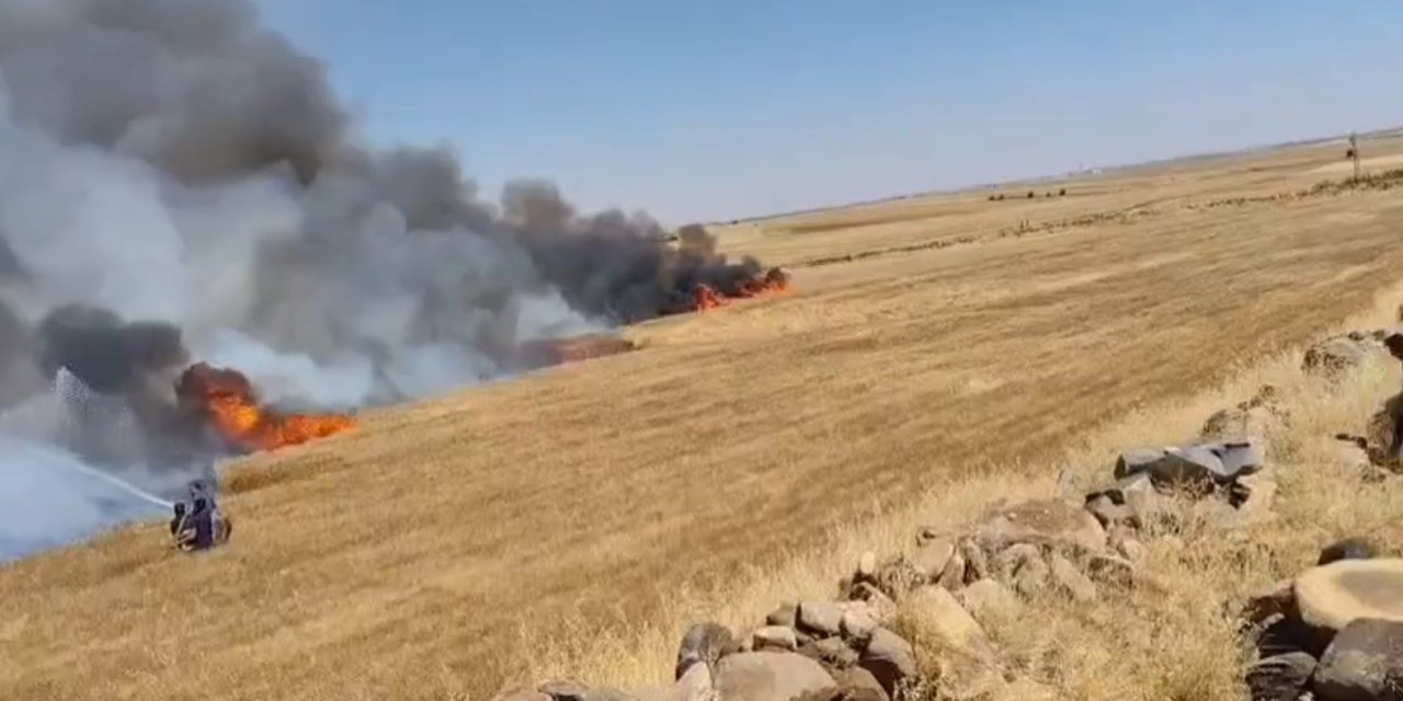 Buğday tarlasında yangın: 1'i ağır 5 yaralı