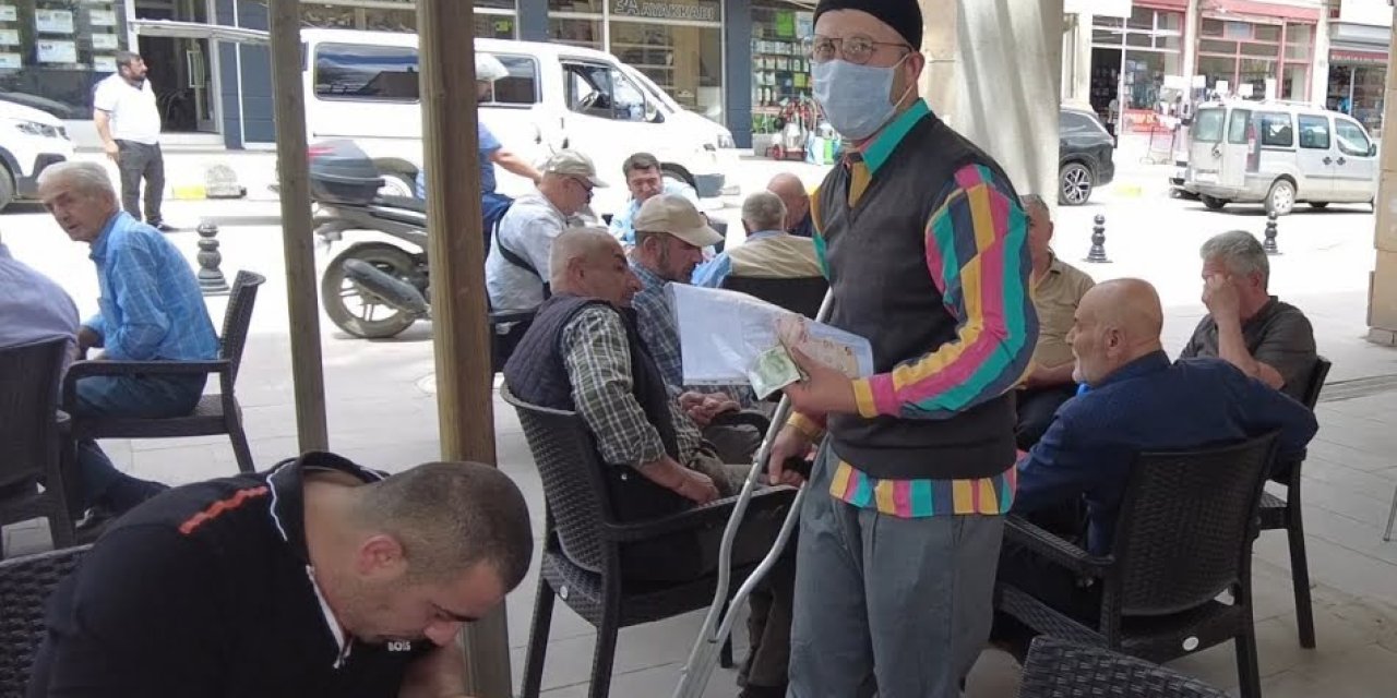 Zabıta dilenci kılığına girerek para topladı