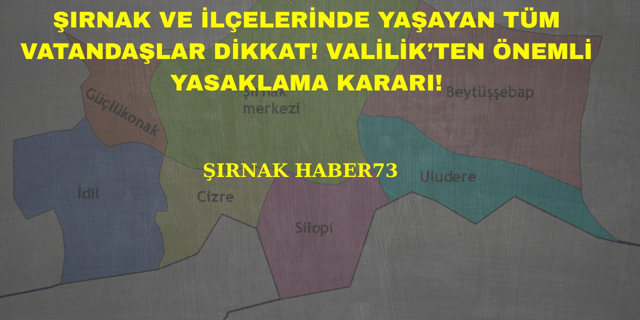 Şırnak Valiliğinden Sıkı Tedbir Kararı: Bunları Yapanlara Ceza Kesilecek