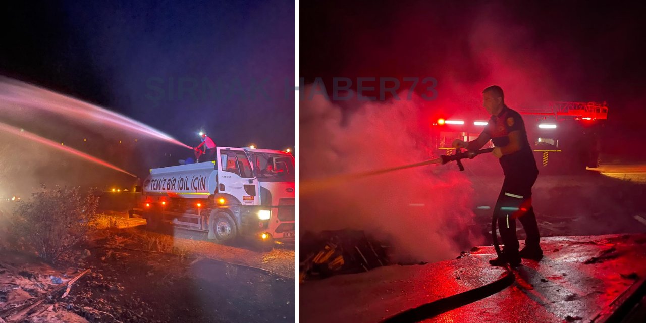 Şırnak'ta Tır Kazası Orman Yangınına Neden Oldu!