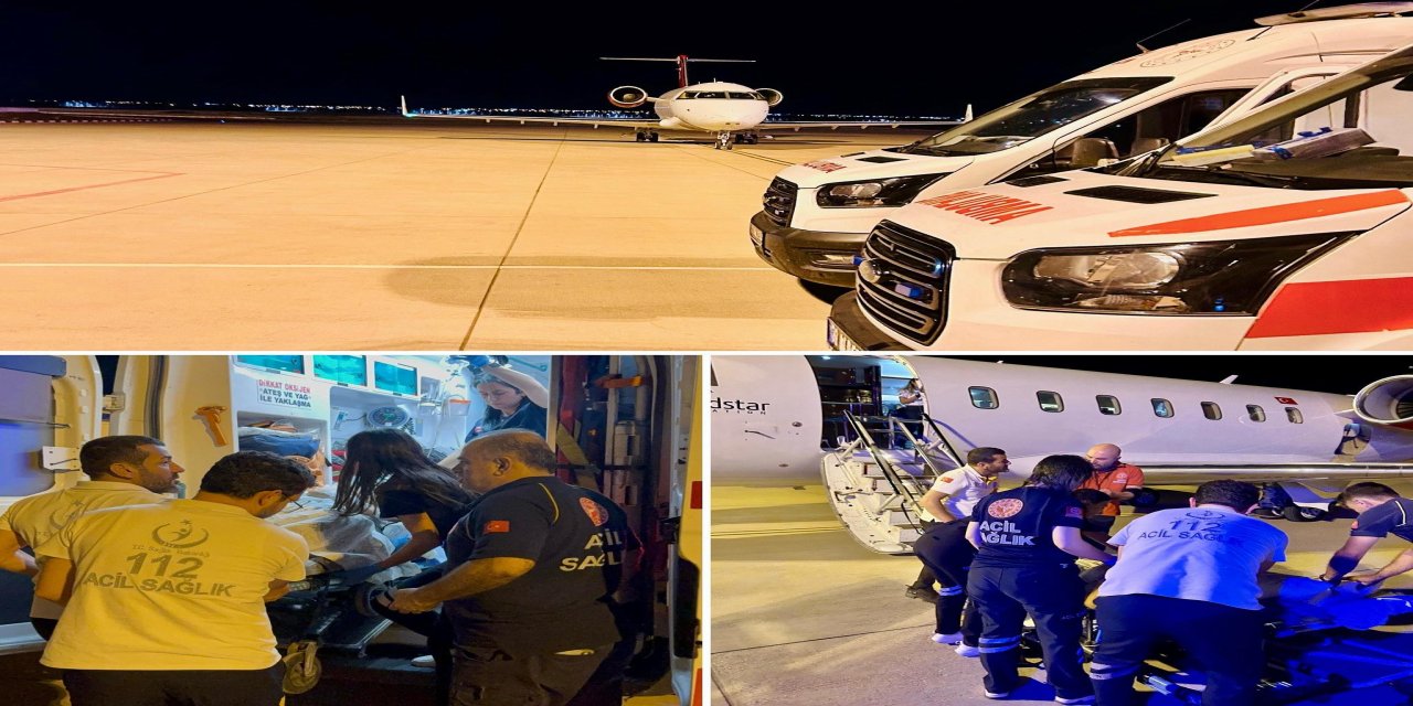 Şırnak'ta 3 Hasta Ambulans Uçakla Kayseri ve Ankara'ya Sevk Edildi