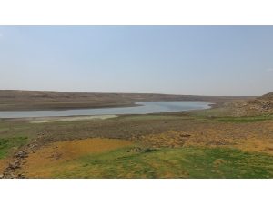 Şanlıurfa'daki Hacı Hıdır Barajı'nın doluluk oranı sıcaklık ve yağış azlığı nedeniyle düştü