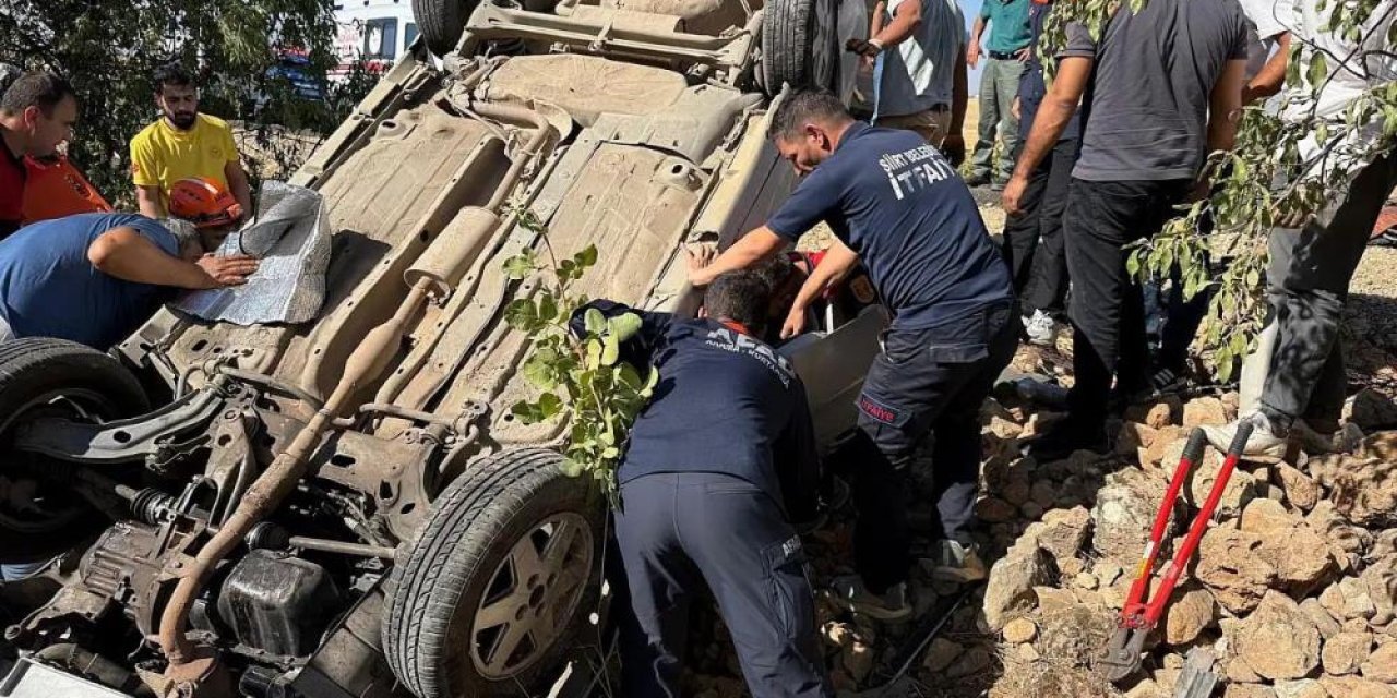 Siirt'te takla atan araçta 2 kişi yaralandı