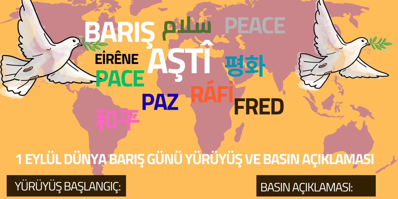 Şırnak’ta 1 Eylül Dünya Barış Günü Etkinliklerle Kutlanacak