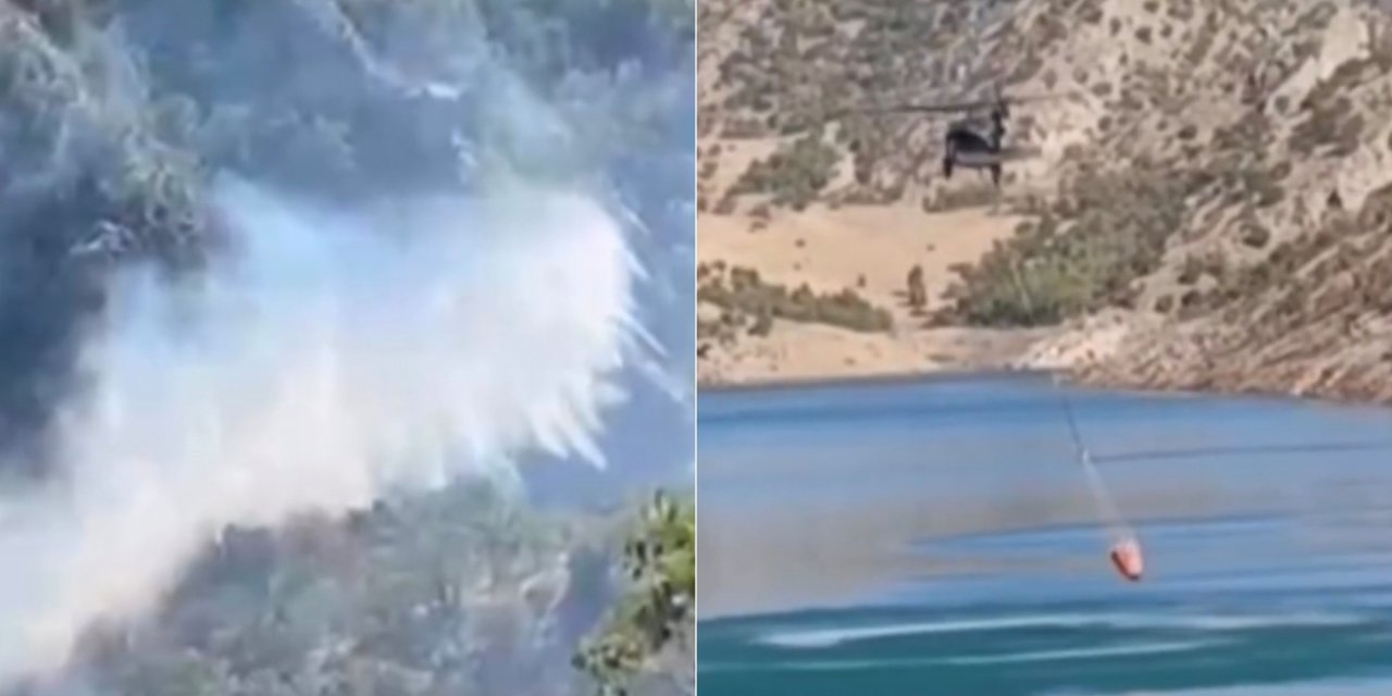 Şırnak'ta çıkan orman yangınına hava desteği ile müdahale edildi