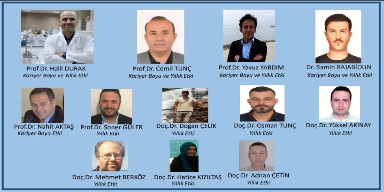 Van Yüzüncü Yıl Üniversitesinden 12 akademisyen o listede yer aldı