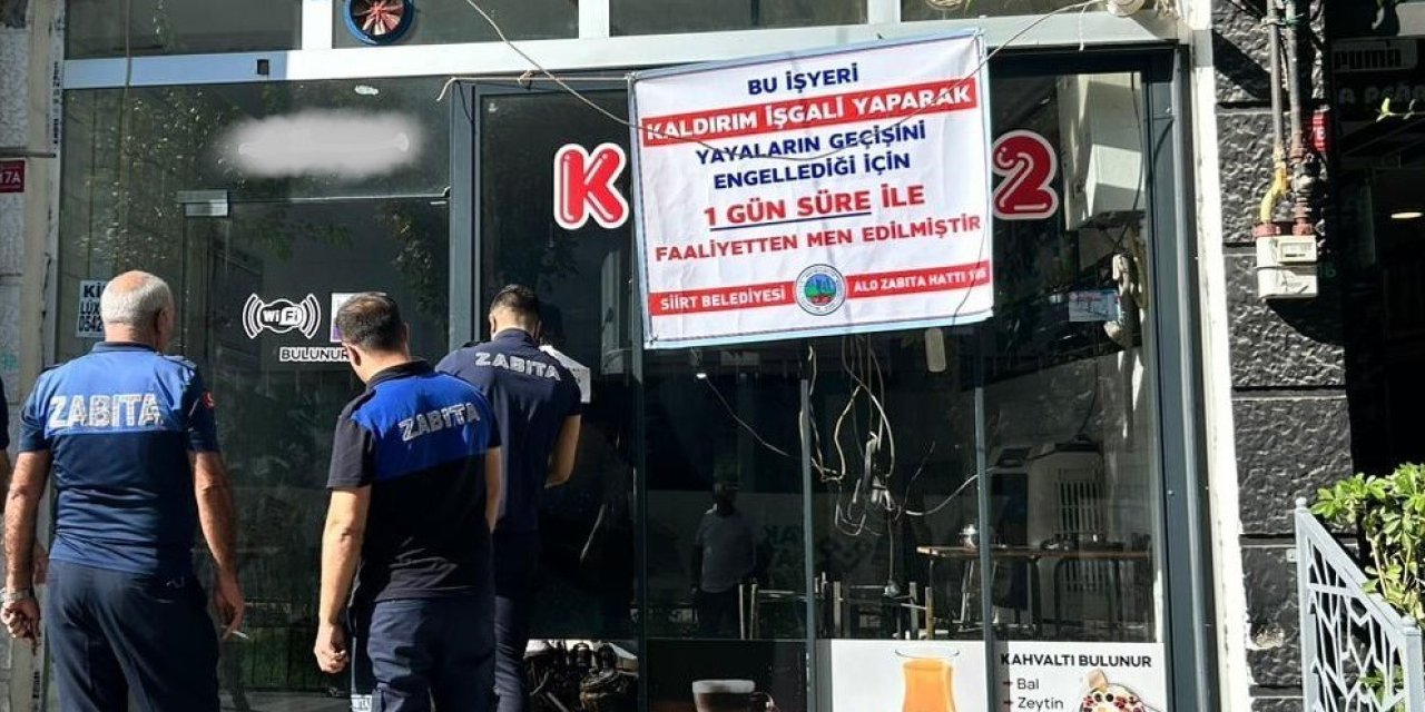 Siirt’te kaldırım işgali yapan işletmeler kapatılıyor