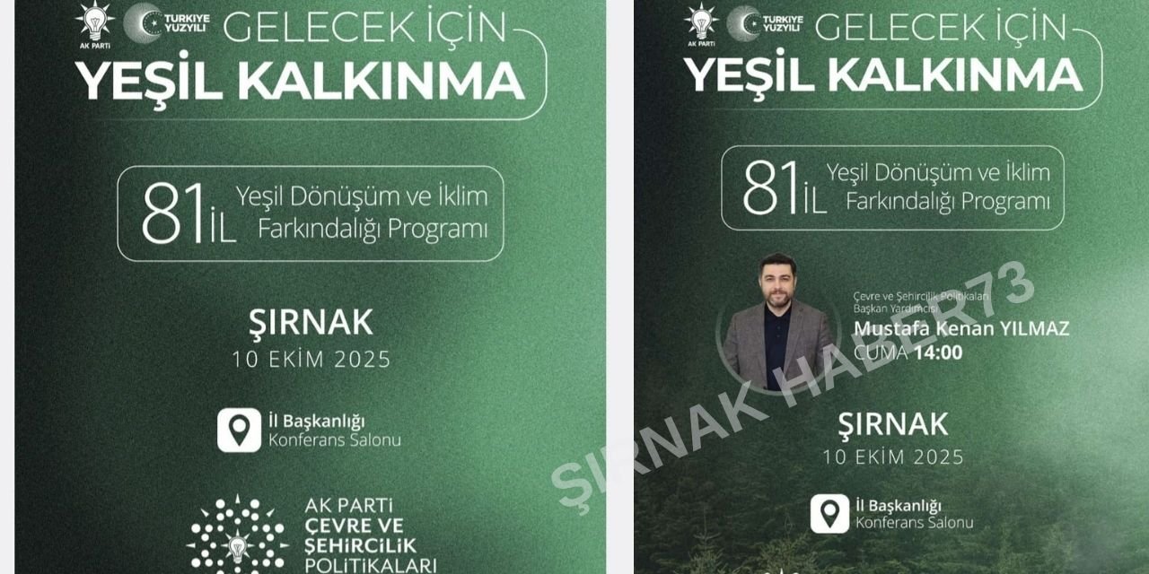 Şırnak’ta “Gelecek İçin Yeşil Kalkınma” Programı Düzenlenecek