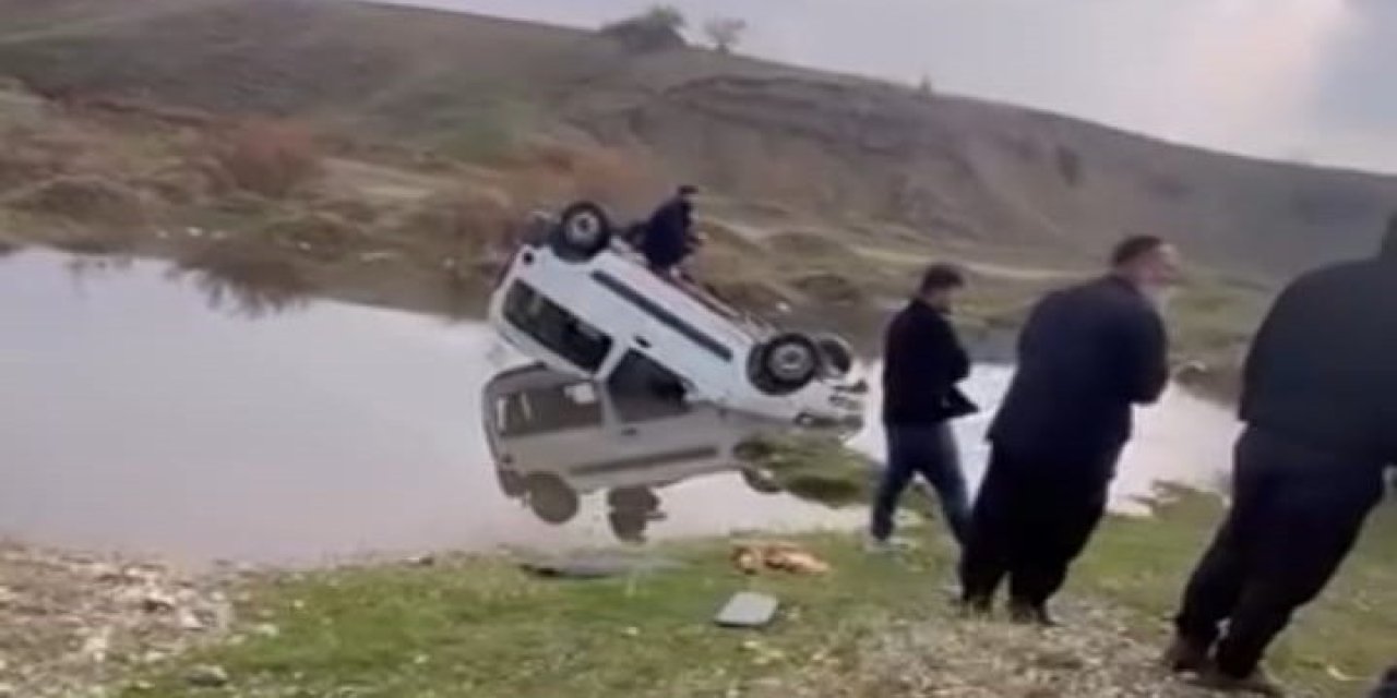 Hafif Ticari Araç Yapay Gölete Uçtu, Sürücü Yaralandı