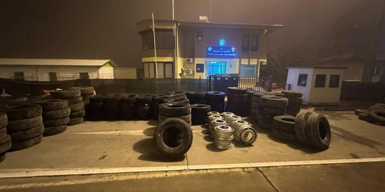 İki milyonluk kaçak lastik operasyonunda 2 kişi gözaltına alındı