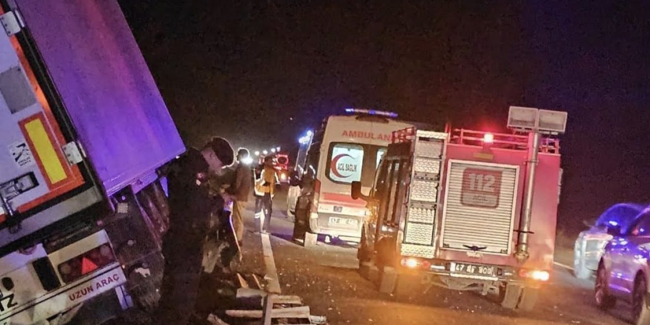 Nusaybin'de bariyerlere çarpan tırın sürücüsü yaralandı