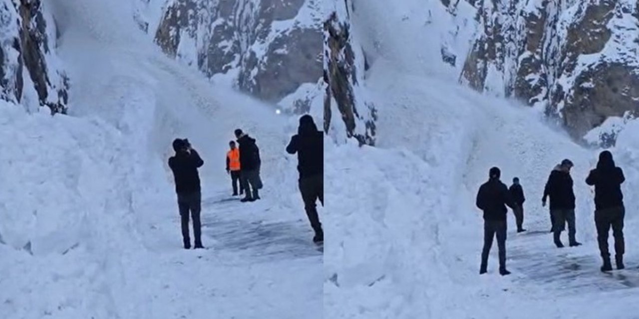 Yol açma çalışmalarında çığ düştü! O anlar kamerada