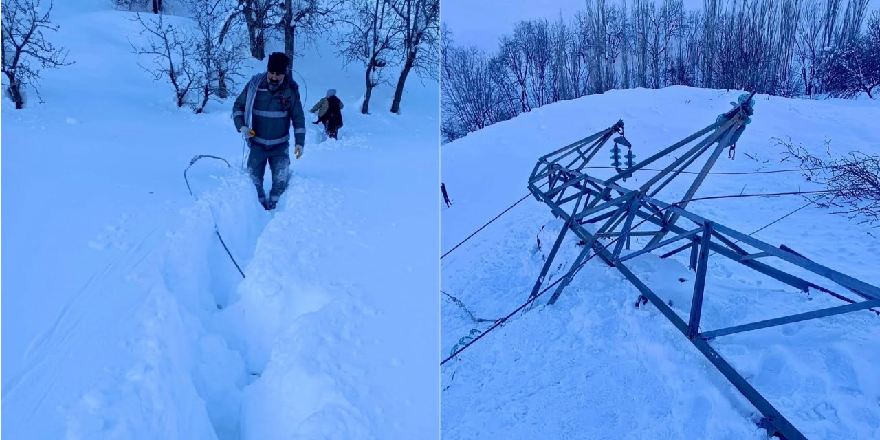 Beytüşşebap ilçesinde 3 gündür süren çalışmaların ardından elektrik verilmeye başlandı