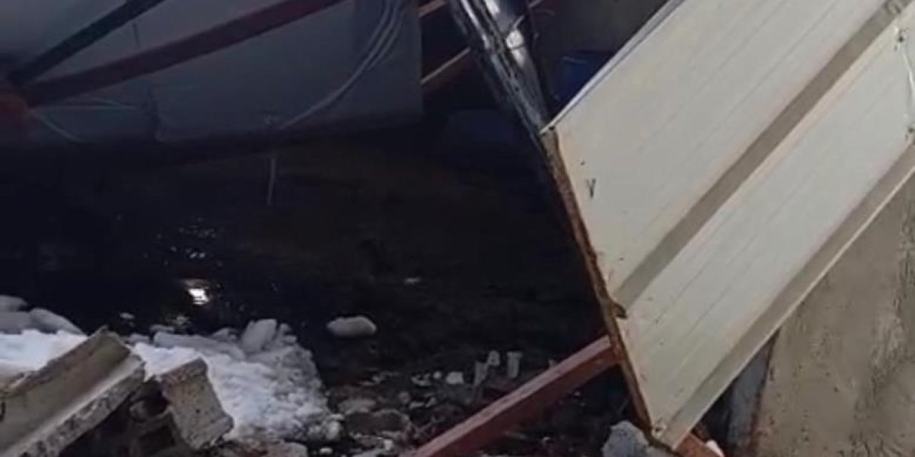 Siirt’te çiftlik çatısı çökmesi sonucu hayvanlar telef oldu